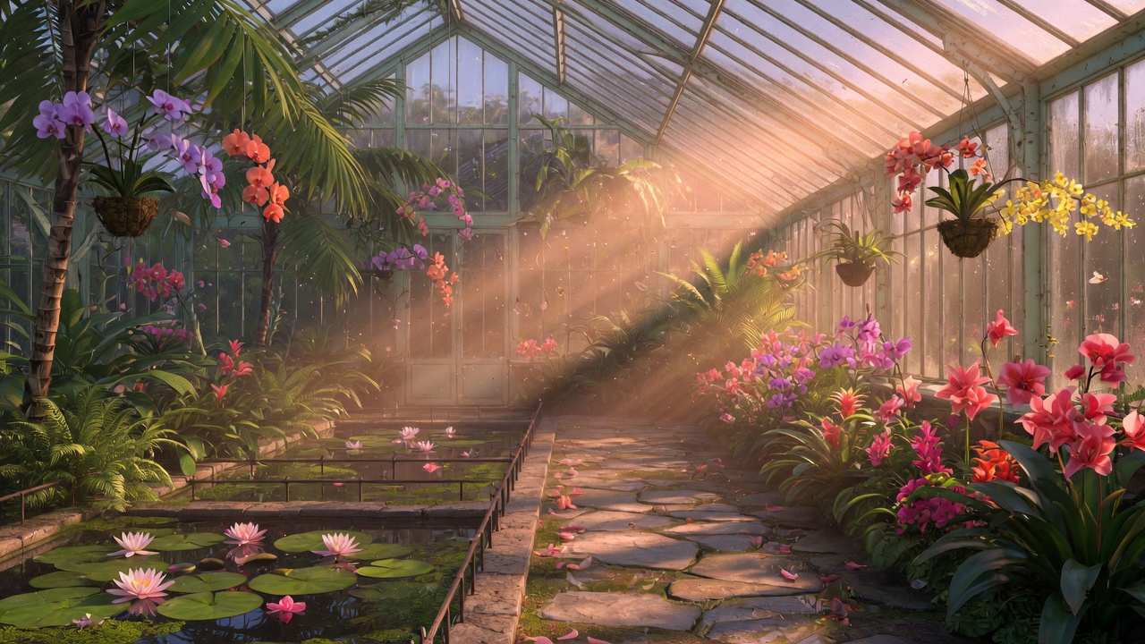 風景旅遊封面：玻璃溫室植物園